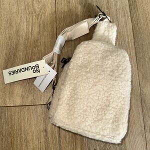 No‎ Boundaries Faux Fur Shearling Sherpa Sling Crossbody Mini Bag NEW Beige